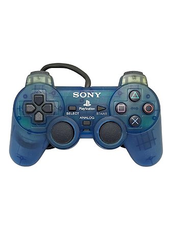 CONTROLE SONY PS1 - TRANSLÚCIDO AZUL - USADO