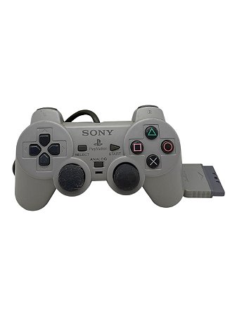 CONTROLE SONY PS1 CINZA - C/ DETALHES - USADO