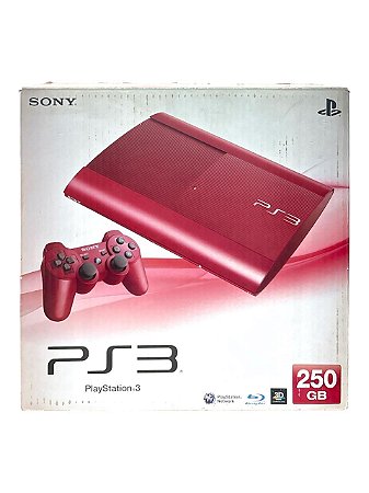 CONSOLE PLAYSTATION 3 SUPER SLIM (GARNET RED) - USADO
