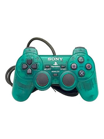 CONTROLE SONY PS1 - ESMERALDA TRANSLÚCIDO - USADO