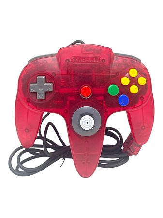 CONTROLE NINTENDO 64 CLEAR RED (CEREJA) - USADO