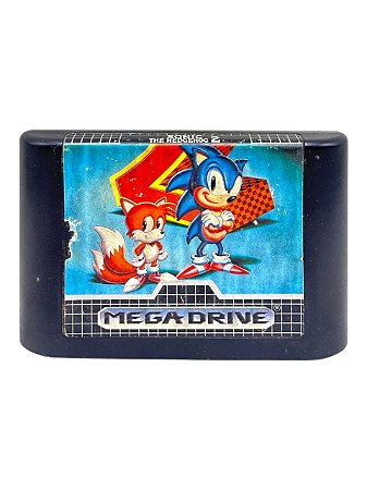 SONIC THE HEDGEHOG 2 - CARTUCHO/ C/ DETALHES - USADO - MEGA DRIVE