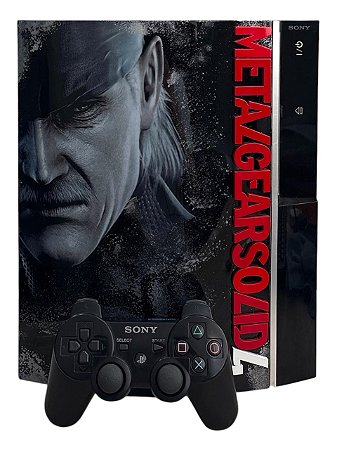 CONSOLE PLAYSTATION 3 FAT (CUSTOMIZADO - METAL GEAR SOLID 4) C/ DETALHES - USADO