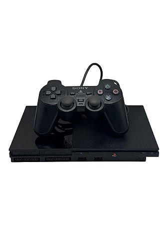 CONSOLE PLAYSTATION 2 SLIM BLACK PIANO - DESBLOQUEADO JP - USADO
