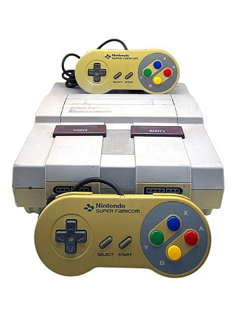 CONSOLE SUPER NINTENDO (C/ CONTROLE DE FAMICOM) - COM DETALHES - USADO