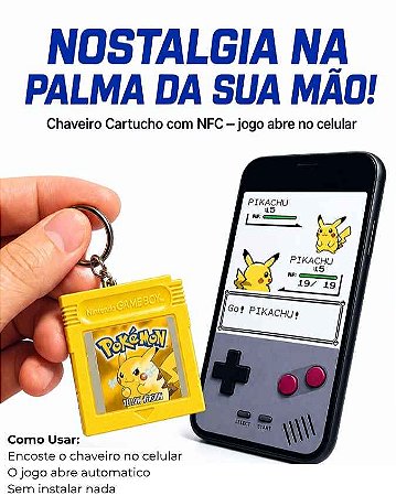 CHAVEIRO POKEMON YELLOW - NFC - IMPRESSÃO 3D