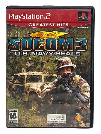 GREATEST HITS: SOCOM 3 U.S. NAVY SEALS - C/ DETALHES - USADO - PS2