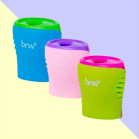 Apontador Plástico Bicolor Pastel - BRW