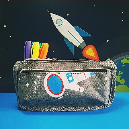 Estojo Astronauta com 3 divisórias