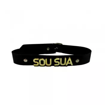 Coleira Personalizada - Sou Sua - Brasil Fetiche