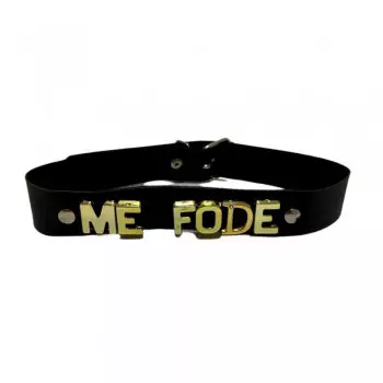 Coleira Personalizada - Me Fode - Brasil Fetiche