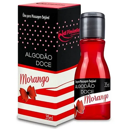 Óleo Beijável para Massagem La Pimienta - Algodão Doce - 35ml - Sabor Morango