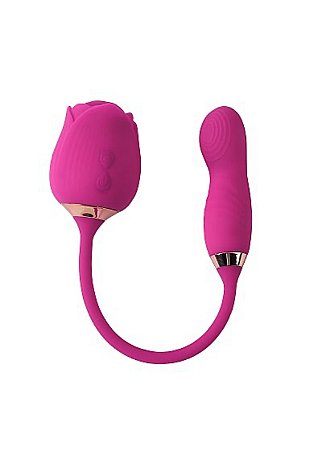 Vibrador de Ponto G e Clitóris com Pulsação e Dedilhar Flowery Pro