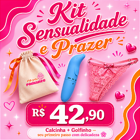Kit Sensualidade e Prazer — Vibrador Golfinho + Calcinha Fio Dental