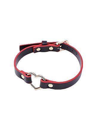 Coleira Bondage com Coração – Choker Preto e Vermelho