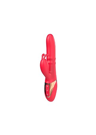 Ruby Touch – Vibrador com Estimulador de Clitóris Recarregável 3 Modos de Vibração e Anel Vai e Vem RecarregávelVermelho