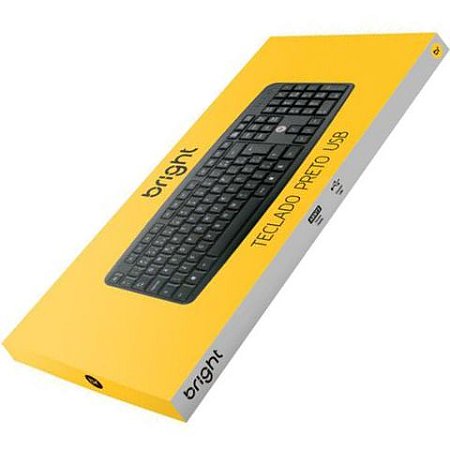 Teclado Usb Bright Basic Preto 0014 Com Fio 1,3m Abnt2