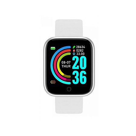 Relogio Inteligente Smartwatch D20 Bluetooth branco