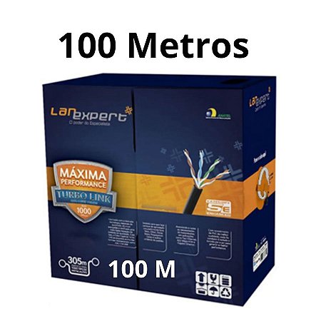 Cabo De Rede Cat5e Utp Cmx Lan Expert Turbo 100 Metros Branco