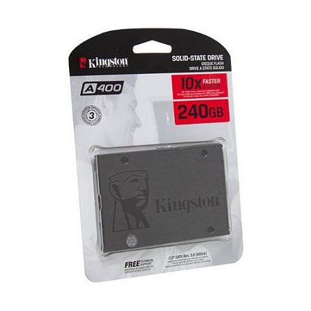 SSD Kingston A400 240GB - 500mb/s para Leitura e 350mb/s para Gravação