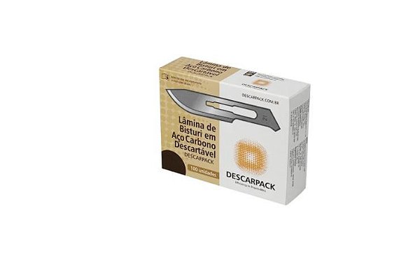 Lâmina para Bisturi Aço Carbono Nº23 c/ 10un
