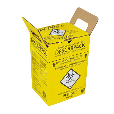 Coletor de Resíduos Cortantes Descartáveis 3L - Descarpack