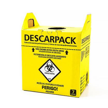Coletor de Resíduos Cortantes Descartáveis 7L - Descarpack