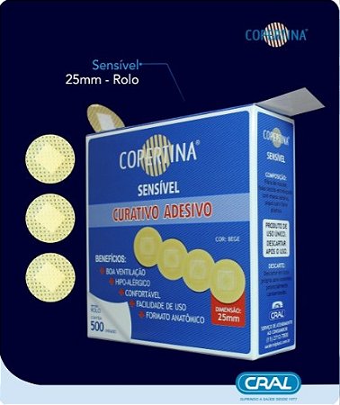 Curativo Adesivo Redondo Pós Coleta Bege c/ 500un