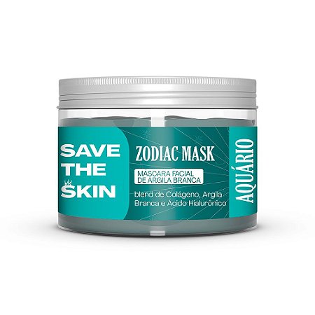 Máscara Facial Zodíaco Argila Branca Aquário - Save The Skin