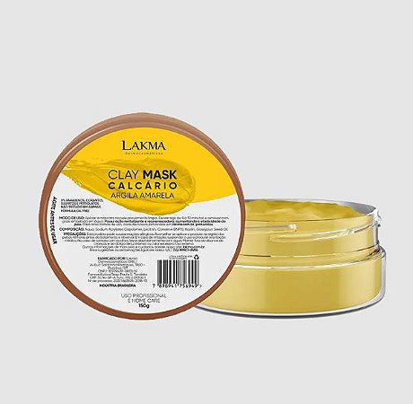 Máscara de Argila Amarela - Clay Mask Calcário 150gr - Lakma