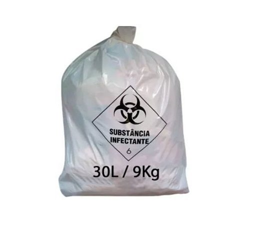 Saco de Lixo Hospitalar Branco 30 LT C/ 25un
