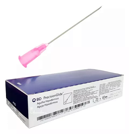 Agulha hipodérmica (40mm x 1,2mm /18g) Pink c/100un - BD