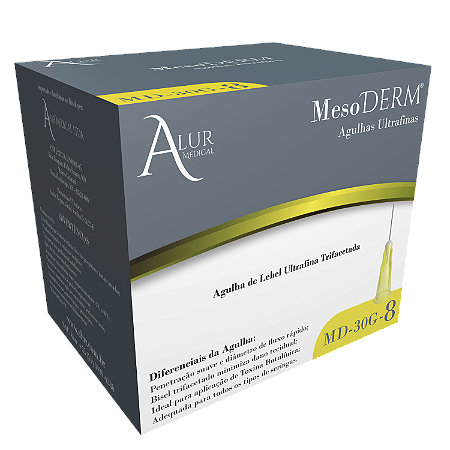 Agulha Lebel MesoDerm®  30G-8mm SLIM c/ 100un - Alur Medical