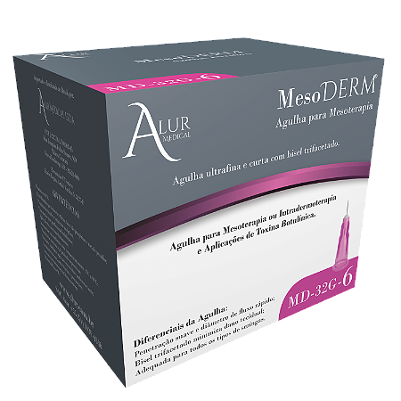 Agulha Lebel MesoDerm® 32G-6mm c/ 100un - Alur Medical