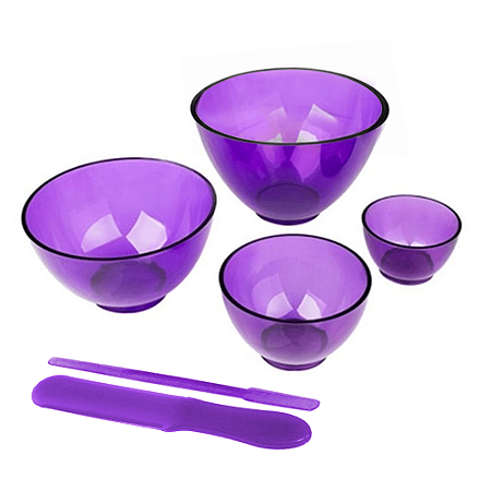 Kit com 4 Cubetas e 2 Espatulas - Lilas - Estek