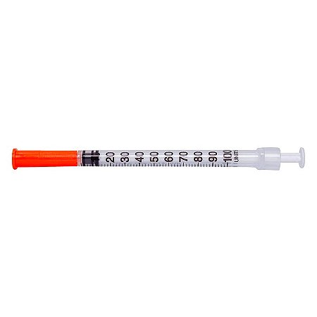 Seringa c/ Agulha Fixa para Toxina Botulínica 8x0,30mm 30g 1ml 100UI c/ 10un - Uniqmed