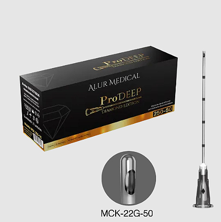 Microcânula Semiflexível ProDeep MCK 22G 50mm c/ 25un - Alur Medical