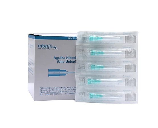 Agulha Lebel/Toxina Mesoconfort 32G/4mm (Caixa c/ 100un) - Interflexy