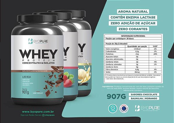 WHEY CONCENTRADO & ISOLADO 907g - BYOPURE
