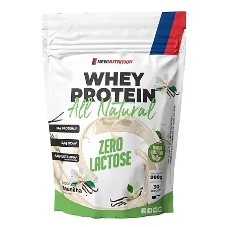 WHEY ZERO LACTOSE 900G ALL NATURAL - NEW NUTRITION