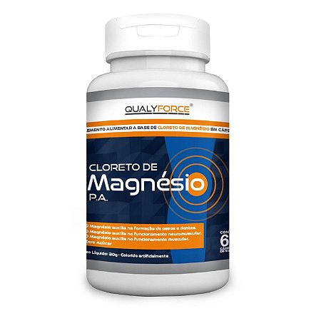 CLORETO DE MAGNESIO P.A 60 CAPS - QUALYFORCE