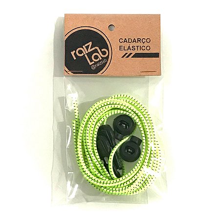 Cadarço Elástico Verde Limão com Preto