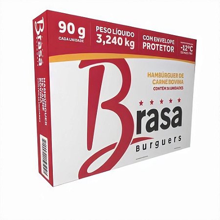 Hambúrguer Tradicional Brasa Burguers 90gr 36 unidades
