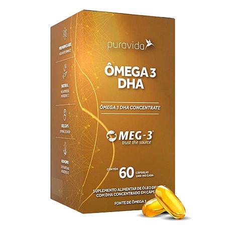 Omega 3 Dha Concentrado 1.000Mg 60 Cápsulas - Pura Vida