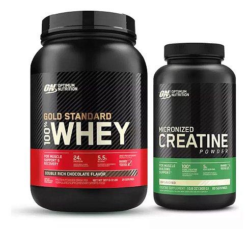 Combo Whey Protein Gold Standard 907g Chocolate + Creatina 300g - Optimum Nutrition