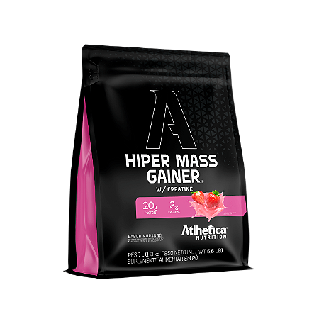 Hiper Mass Gainer 3kg Sabor Morango- Atlhetica Nutrition