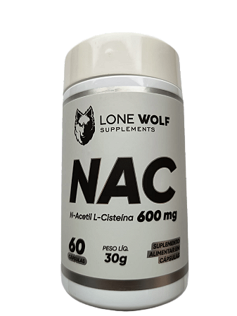 NAC 600mg N-Acetil L-Cisteína Antioxidante 60 Cápsulas - Lone Wolf Supplements