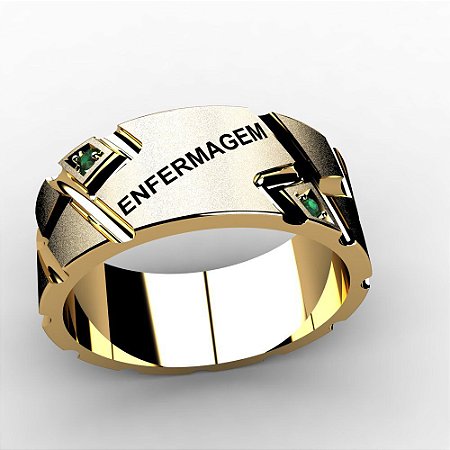 Anel Formatura Masculino Hermes Ouro 18 k