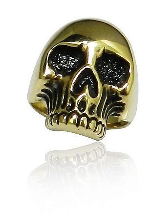 Anel Masculino Ouro 18k Caveira