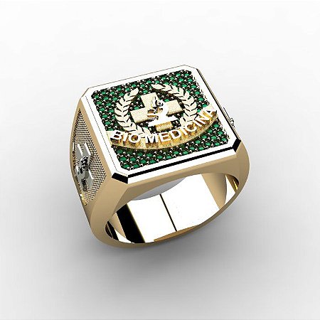 Anel Formatura Masculino Prime Biomedicina Ouro 18k